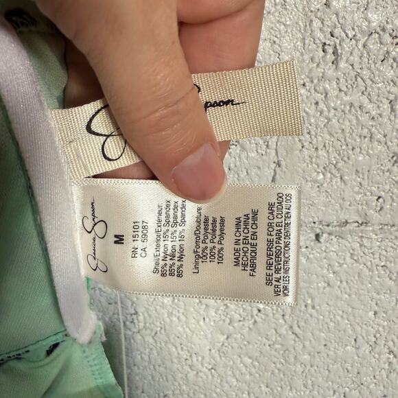 Jessica Simpson Wild Thing Ruched Keyhole Front 1Piece Swimsuit, Leopard Medium - Picture 10 of 10